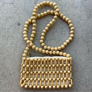 Wooden Beaded Boho Mini crossbody bag a new day preloved hippie boho chic